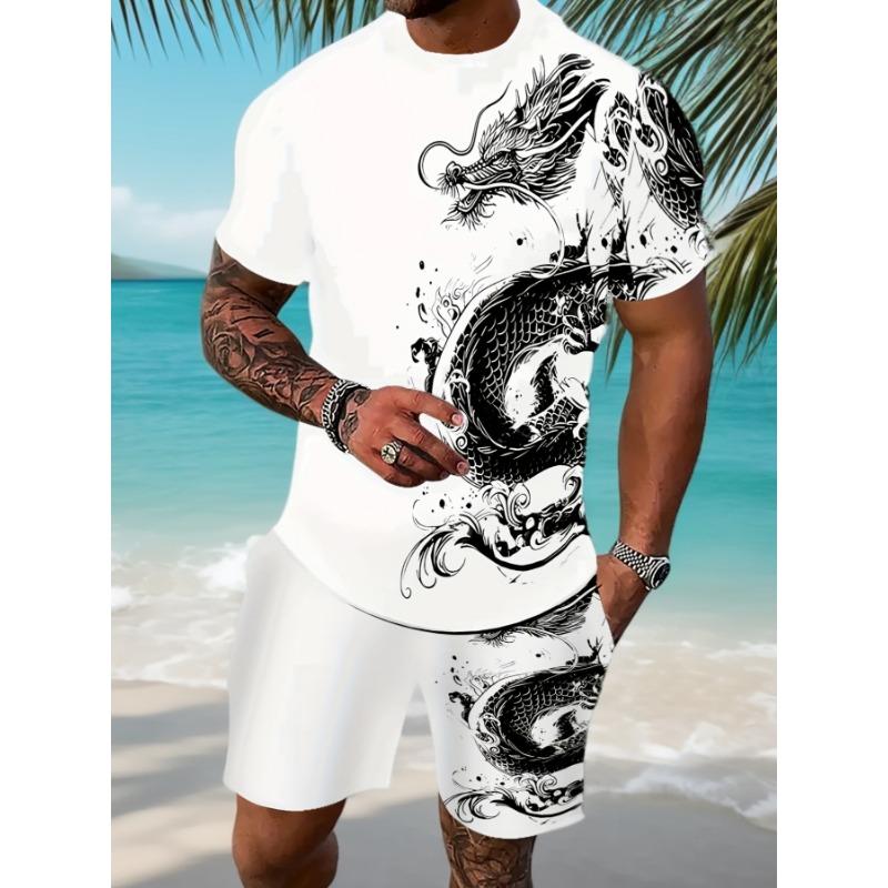 

Two Piece Men s Digital Graphic Print Summer Fashion Suit S