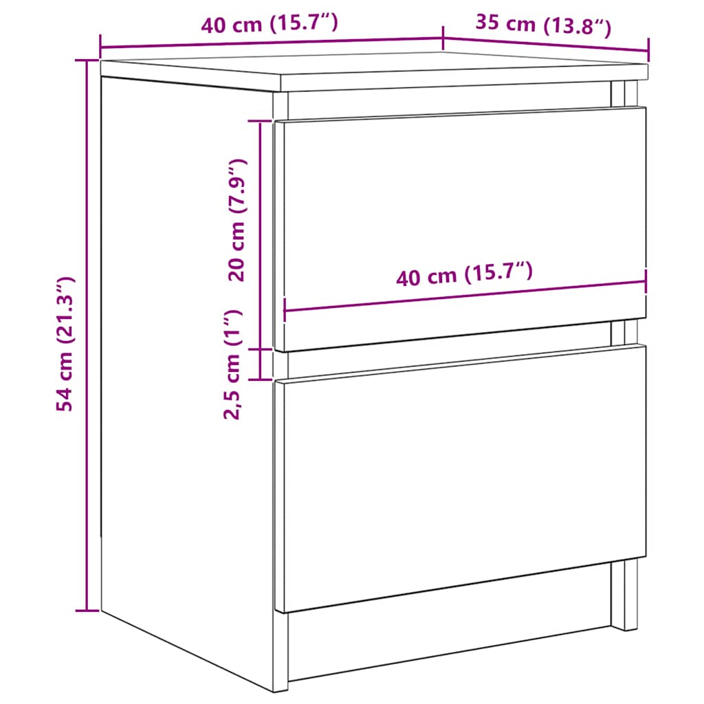 TV Stand Grey Sonoma 40 x 35 x 54 cm Engineered Wood