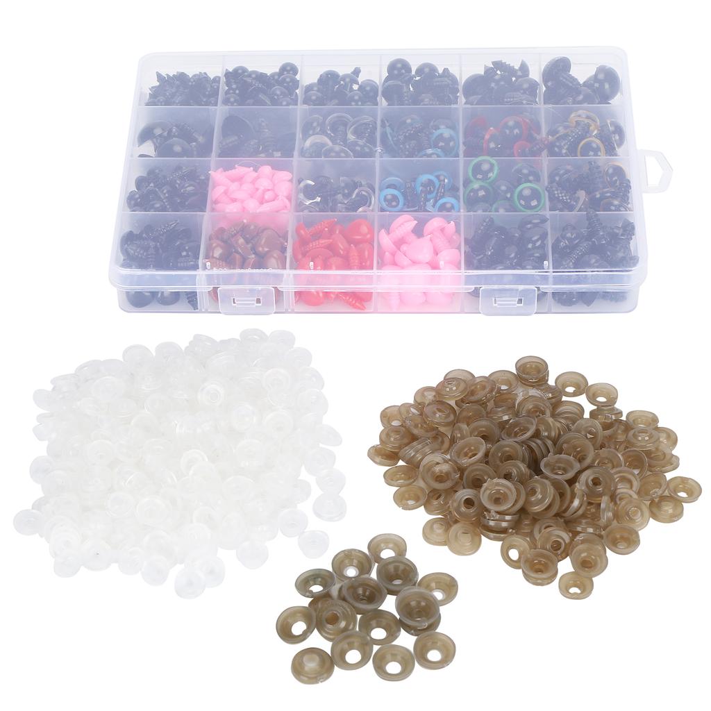 460Pcs Doll Eyes and Noses Plastic Resin Colorful MultiSize Plush Toy Face DIY Supplies