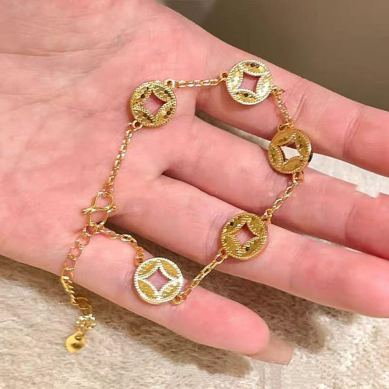 Bracelet Perle Irregulière Forme Spéciale Française Bracelet Femmes Niche Luxe Léger Exquis Doré Demi-Bracelet Bracelet Accessoires