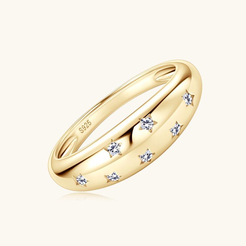 Nabest Design VVS1 D Color 3EX Moissanite Diamond Women Rings 925 Silver Chunky Ring Wedding Bride Gold Plated Jewelry