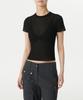 MUSINSA STANDARD WOMAN Women'S Sheer Textured Crew Neck Short Sleeve Knit [Black]