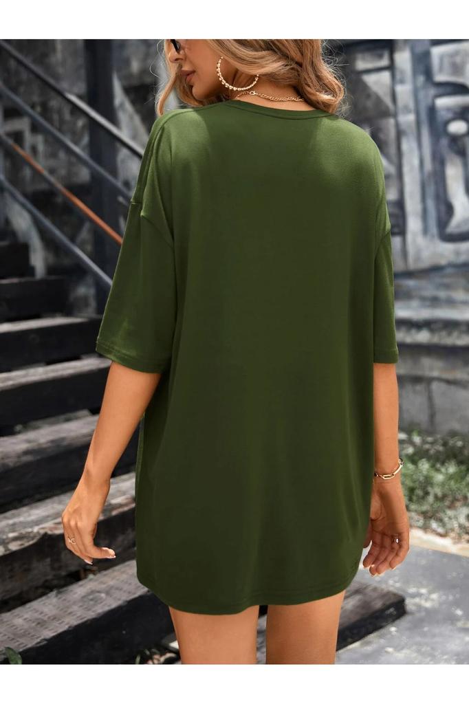 Women's Style Big Size T-Shirt Just Want Coffee Printed T-Shirt Plus Size