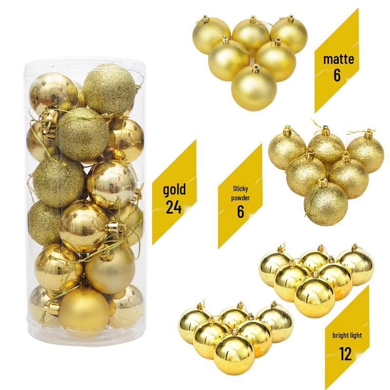 5cm Christmas Ornament Set: Electroplated Plastic Hanging Balls