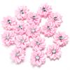 20pcs 4cm Mini Satin Ribbon Flowers Colorful Rhinestone Handmade Flowers For DIY Clothing Sewing Headwear Decoration Accessories