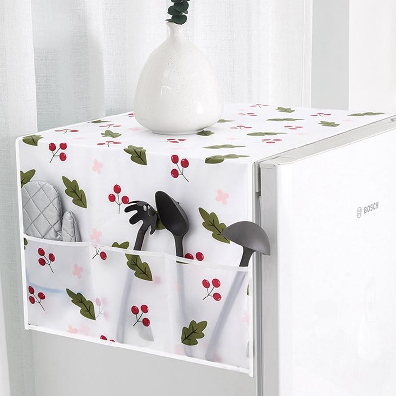 Floral Dust Proof Refrigerator Dust Cover Cloth Cabinet Fridge Dust Cover Multipurpose Home Textile Washing Machine Cover