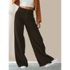 Womens High-Waisted Straight Leg Pants 2026 Fall Winter Lightweight Corduroy Trousers Slim Fit Casual Office Wear