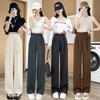 Black Suit Pants High-End Feel Draped New Spring and Autumn Chinese Style New Chinese Style Narrow Straight Wide-Leg Pants for Women