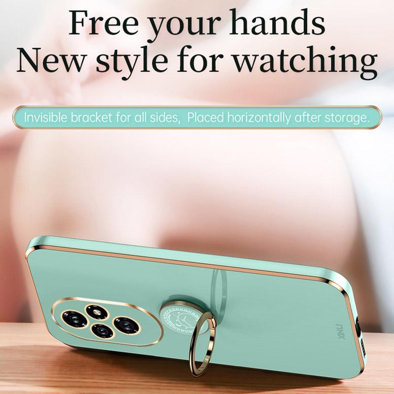 XINLI Pro Honor 200 5G Pouzdro Držák prstenu Stojánek Elektroplating Měkký TPU Kryt