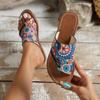 Fashion Summer Women's Flip Flops Outdoor Casual Beach Shoes for Women Flowers Flat Thong Sandals Retro Slides Shoes Women's Slippers