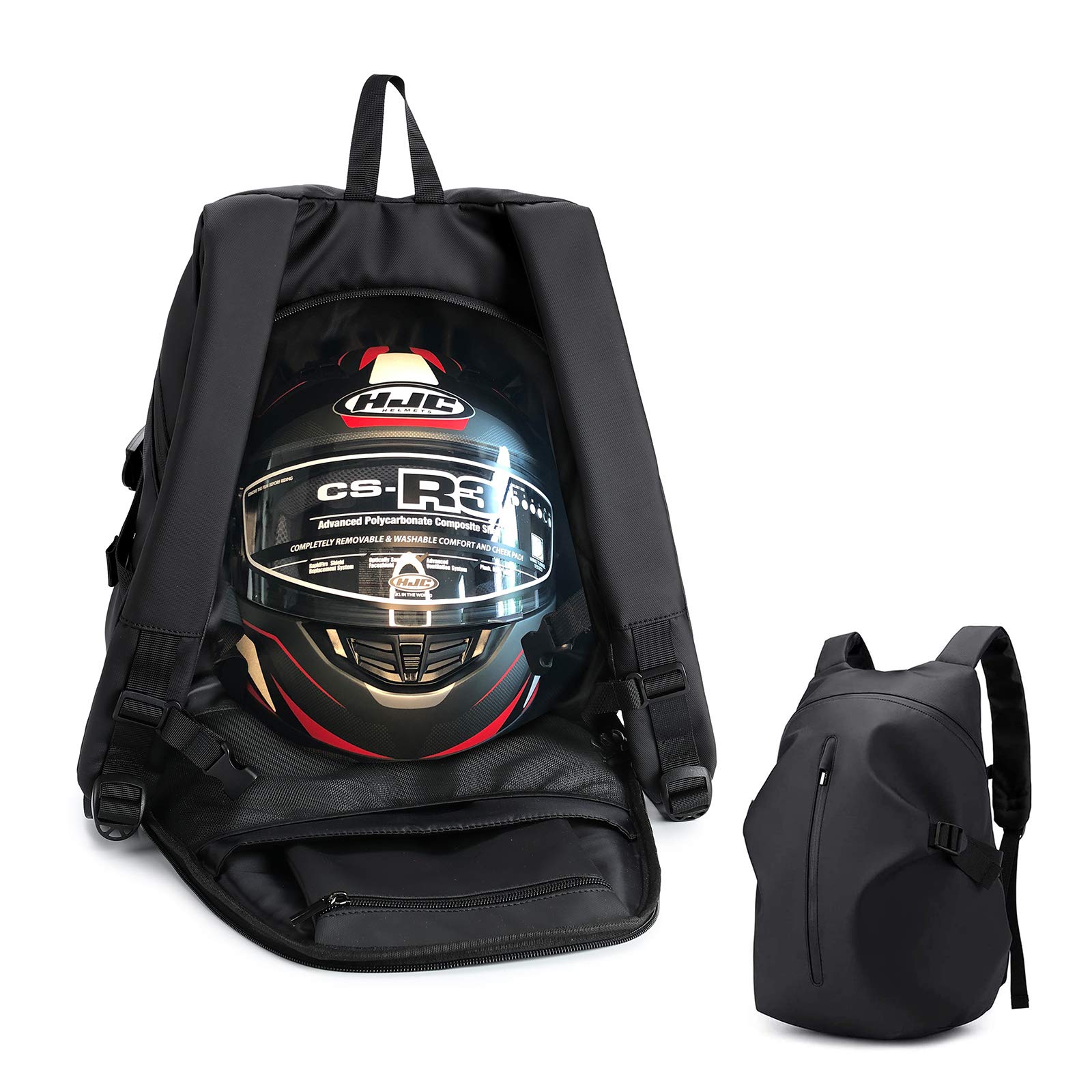 

ALECLOT Шлем Мотоциклетный Большой Мотоцикл и Сумка, Рюкзак, Вместимость, Водонепроницаемый, Рюкзак/Дневной рюкзак, Велосипед, Многофункциональный, Кемпинг, Туринг, чёрный