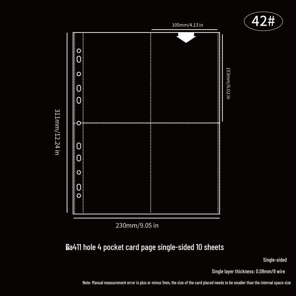 Álbum Polaroid de Folhas Soltas de Alta Transparência – Bolsos para Cartões de 3 e 5 polegadas, Porta-Cartões Quadrados, Páginas Espessadas