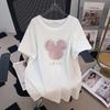 Women's Plus Size Loose-Fit Short-Sleeve Mid-Length T-Shirt (200-350 Jin)