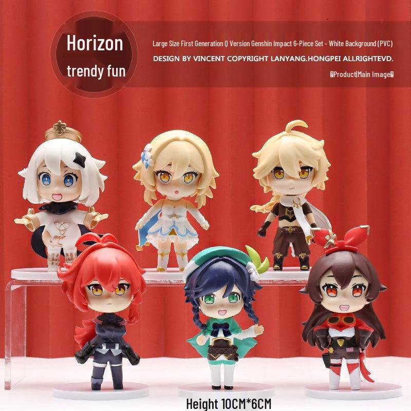 Genshin Impact Figures: Paimon, Klee, Hu Tao, Keqing with Sword - Heroic Anime Display Ornaments
