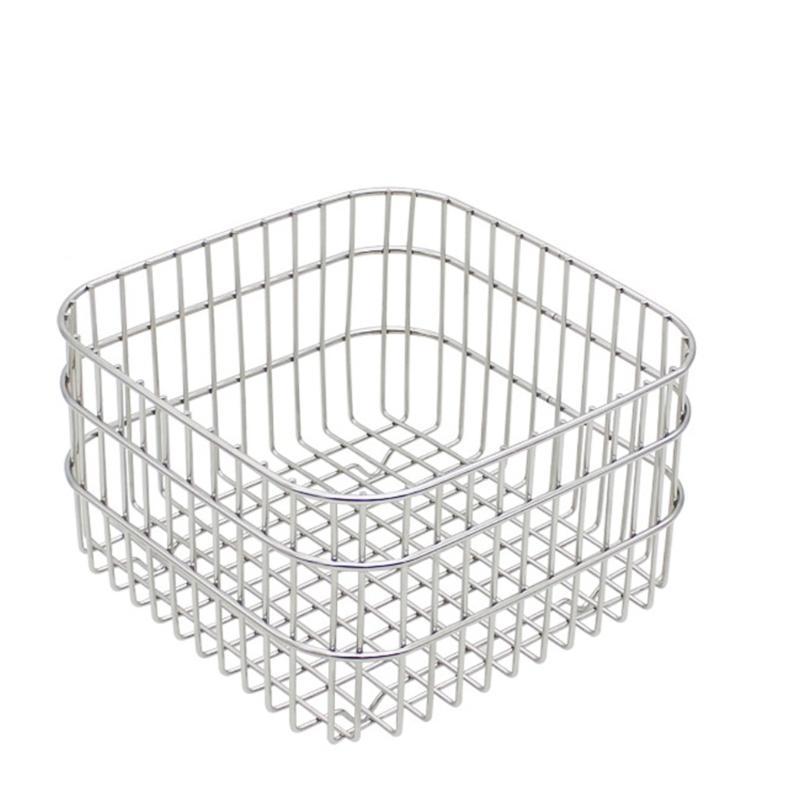  Stainless Steels Kitchen Drain Basket Drainage Rack Large Opening Hollow Metal Wire Storage Basket Countertops Container