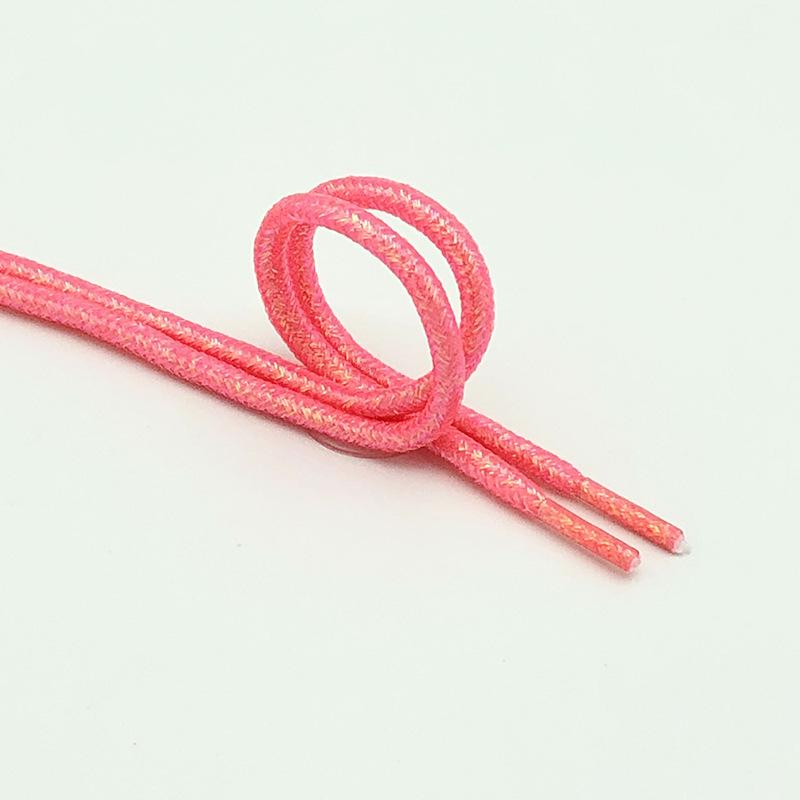 New Round Shiny Metallic Glitter Shoelaces Gold Silver Silk Shoe Laces Sports Canvas Casual Colorful Rainbow Gradient Shoelace
