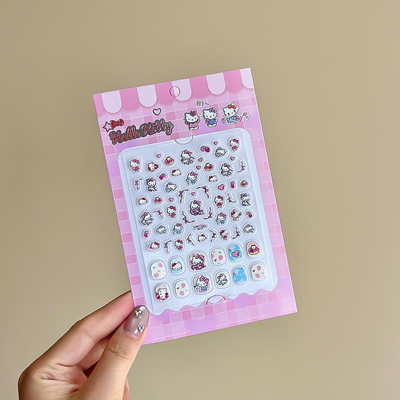 Sanrio Cartoon Cute Children'S Nail Sticker Nail Sticker Girl Diy Sticker Lasting Decorative Sticker