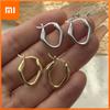 925 Sterling Silver Vintage Earrings For Women Trendy Simple Gold Oval Earring Jewelry Prevent Allergy Party Accessories