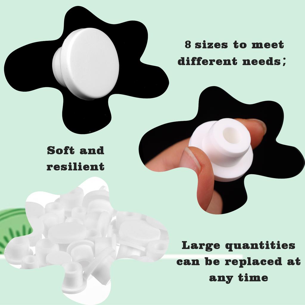 32Pcs Silicone Salt And Pepper Shaker Stoppers 14,15,16,17,18,19,21 Mm Stoppers For Salt And Pepper Shakers,Salt Shaker Plug Rep