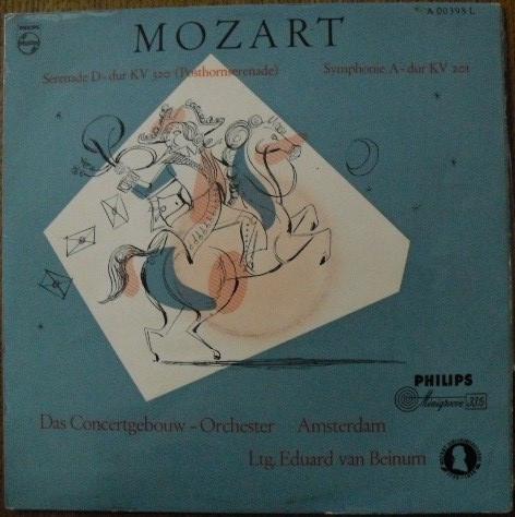 

LP Record MOZART DAS CONCERTGEBOUWORCHESTER Serenade Ddur KV 320 Posthornsere A00398L Philips 1956 Germany Classical Used
