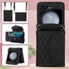 Blocking Card Holder Leather Cover for Samsung Galaxy Z Flip 6 5 4 3 Flip6 Flip5 Flip4 Flip3 5G Crossbody Wallet Phone Case