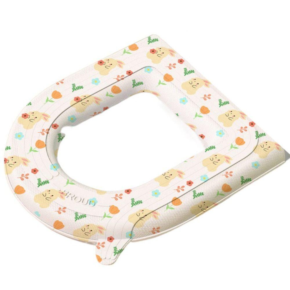 

Waterproof Toilet Seat Cover With Handle Closestool Mat Universal Toilet Seat Cushion Household Style C