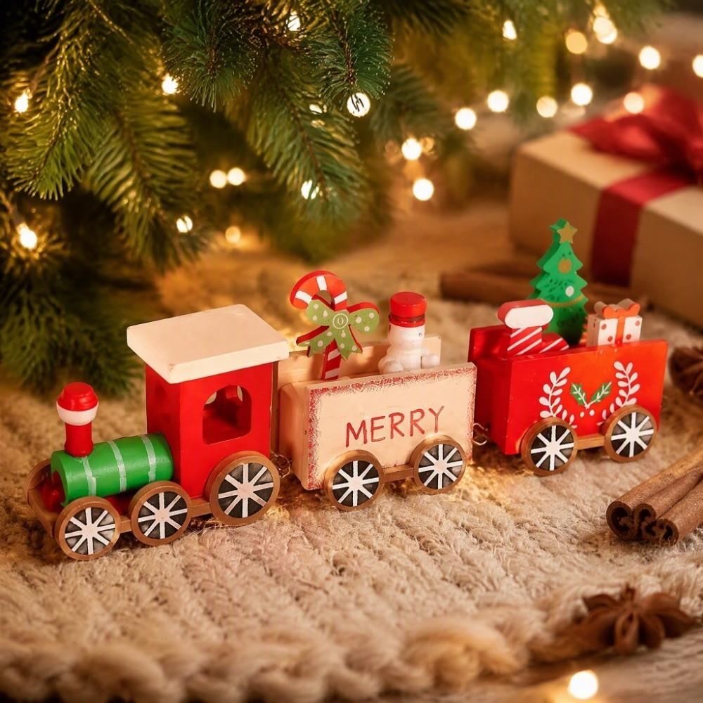 Festival Train Christmas Decorative Train Wood Christmas Decoration Home Decoration