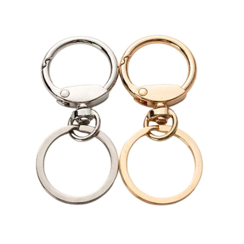 1PCS Double O Pening Swivel Keychain Clips Round Spring Clasp Hooks Snap Rings For Lanyards Crafts Camping Hiking Gift
