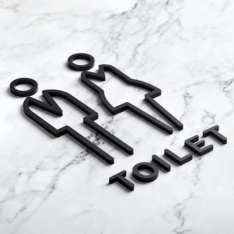 Wall Stickers Toilet Bathroom Door WC Entrance Sign Home Decoration Creative Decals Wallpaper House Sign