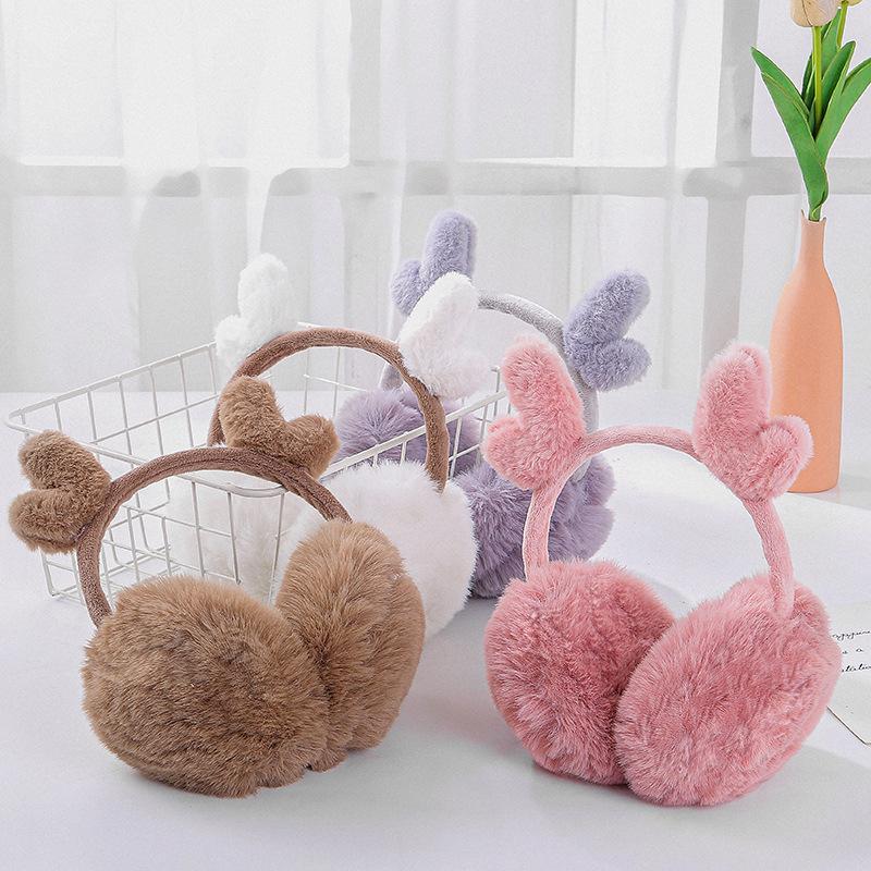 Earmuffs, Warm Female Antlers, Cute Ear Covers, Ear Bags, Winter Fashion, Student Cycling Men's Trendy Earmuffs