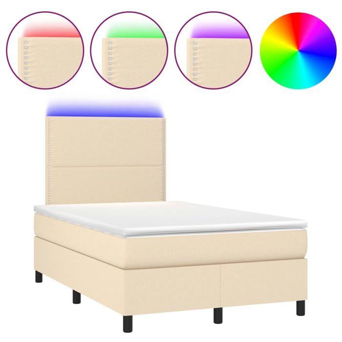 VidaXL Sommier à Lattes de Lit avec Matelas et LED, Lit Rembourré, Lit Double, Lit Adulte de Chambre à Coucher Intérieur, 3134786