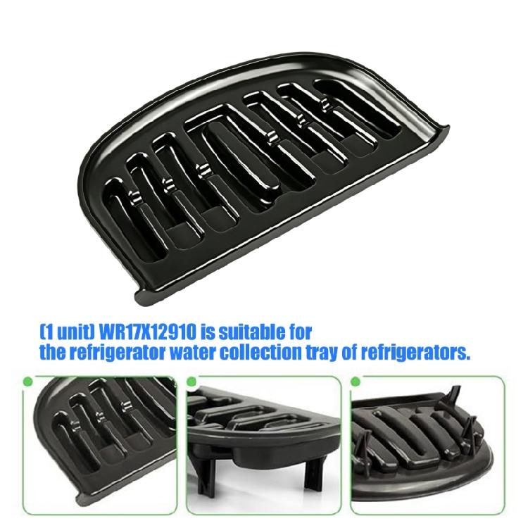 Removable Refrigerator Dispenser Collection Tray, Plastic Replacement Tray with Slotted Top for Kitchen Water or Ice Use and Daily Cleanup