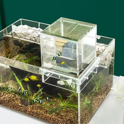 Landscaping Negative Pressure Fish Tank Easy To Install Eye-catching Acrylic Suspended Fish Tank Unique