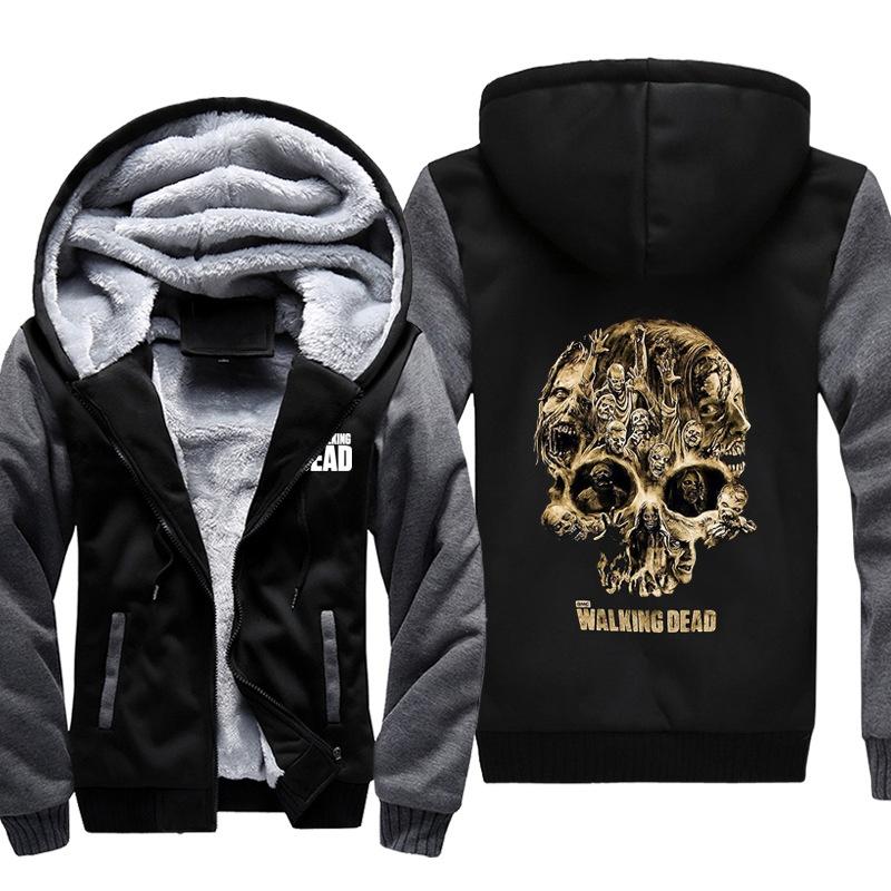 Cozy And Warm The Walking Dead Print Sweatshirts For Men With Ribbed Cuffs