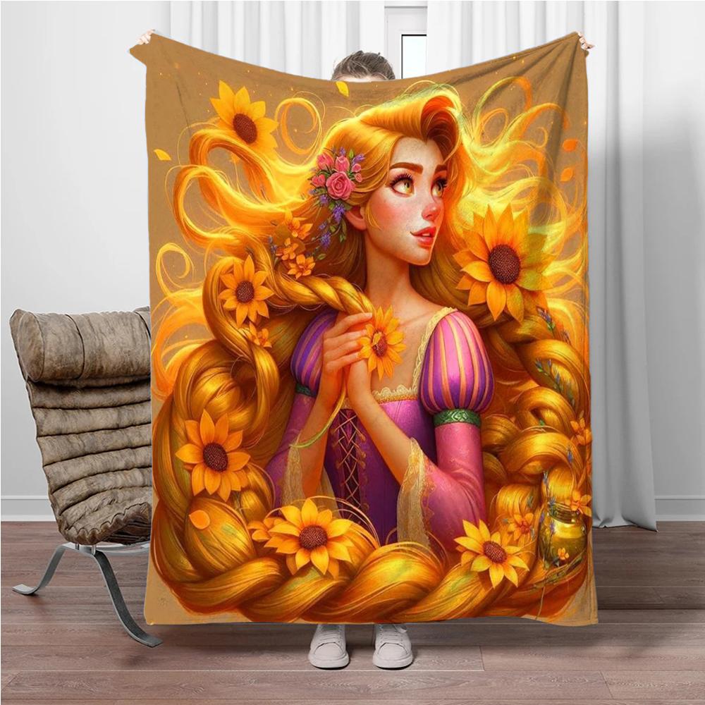 Kreslená Rapunzel Flanelová deka Dětská teplá měkká deka na pohovku postel Krycí deka Vhodná k narozeninám Suvenýry Dárky