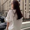 Women's Plus Size Pure Cotton Short-Sleeve White T-Shirt: Summer Loose American-Style Niche Design