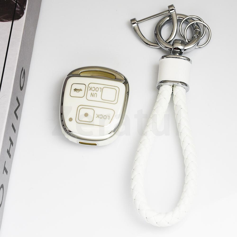 For Lexus Lx Rx400H Es330 Rx330 Es Gs Ls Is Rx Sc Silver Edge Tpu Keyless Car Key Case Fob For Toyota Land Crusier Fj Cruiser