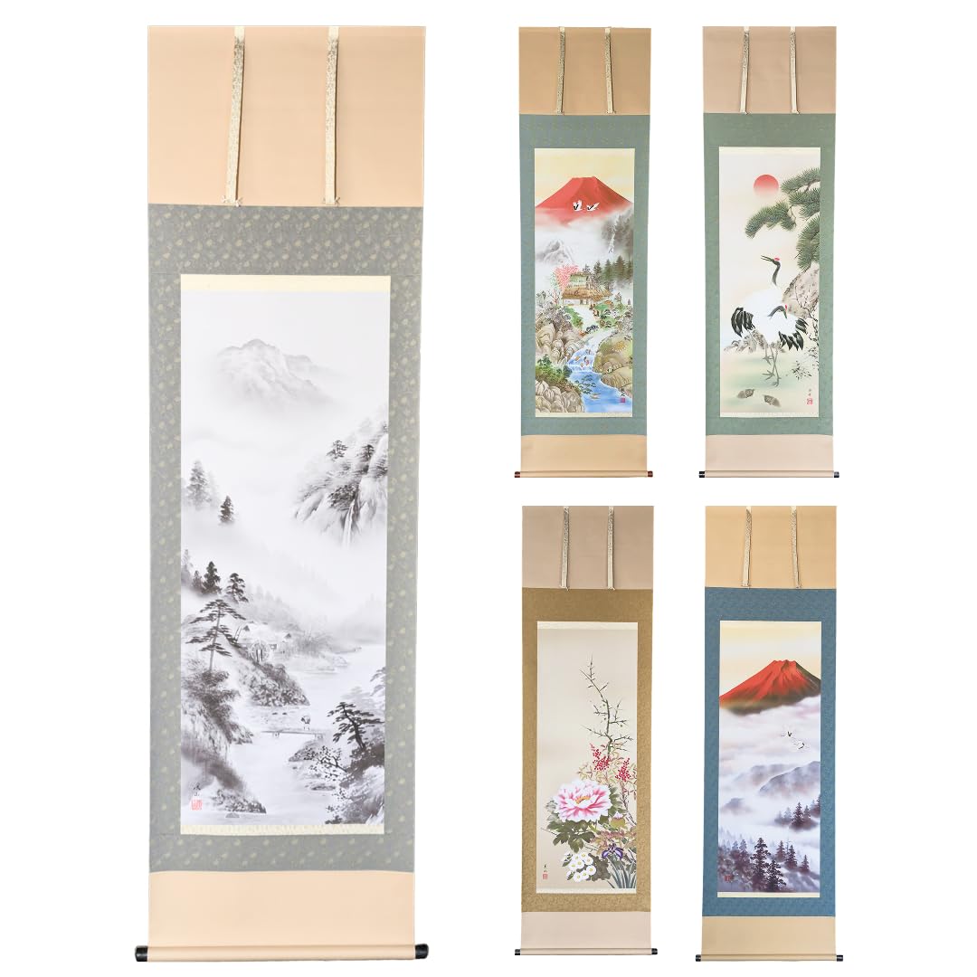 

Подвесной 54 x Крепление Идеально для японского Токонома и Современного Интерьера Поставляется в Свитке из Древесины Паулонии Ва-Юраку, 190 см, Фудзи,