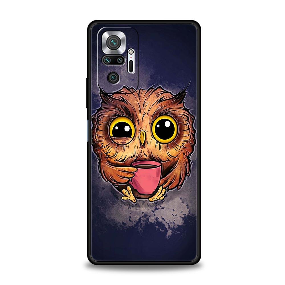 Cartoon Girl Gifts Lovely Owl Luxury Phone Case For Xiaomi Redmi Note 12 11 10 Pro Plus 9S 9 8 7 9T 8T 9C 9A 5G K40 Gaming Cover
