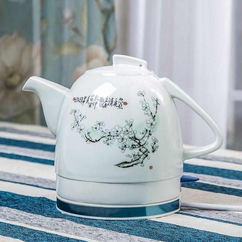 Blue & White Porcelain Electric Kettle: Large Capacity, Automatic Power-Off, Perfect for Home Tea Boiling.