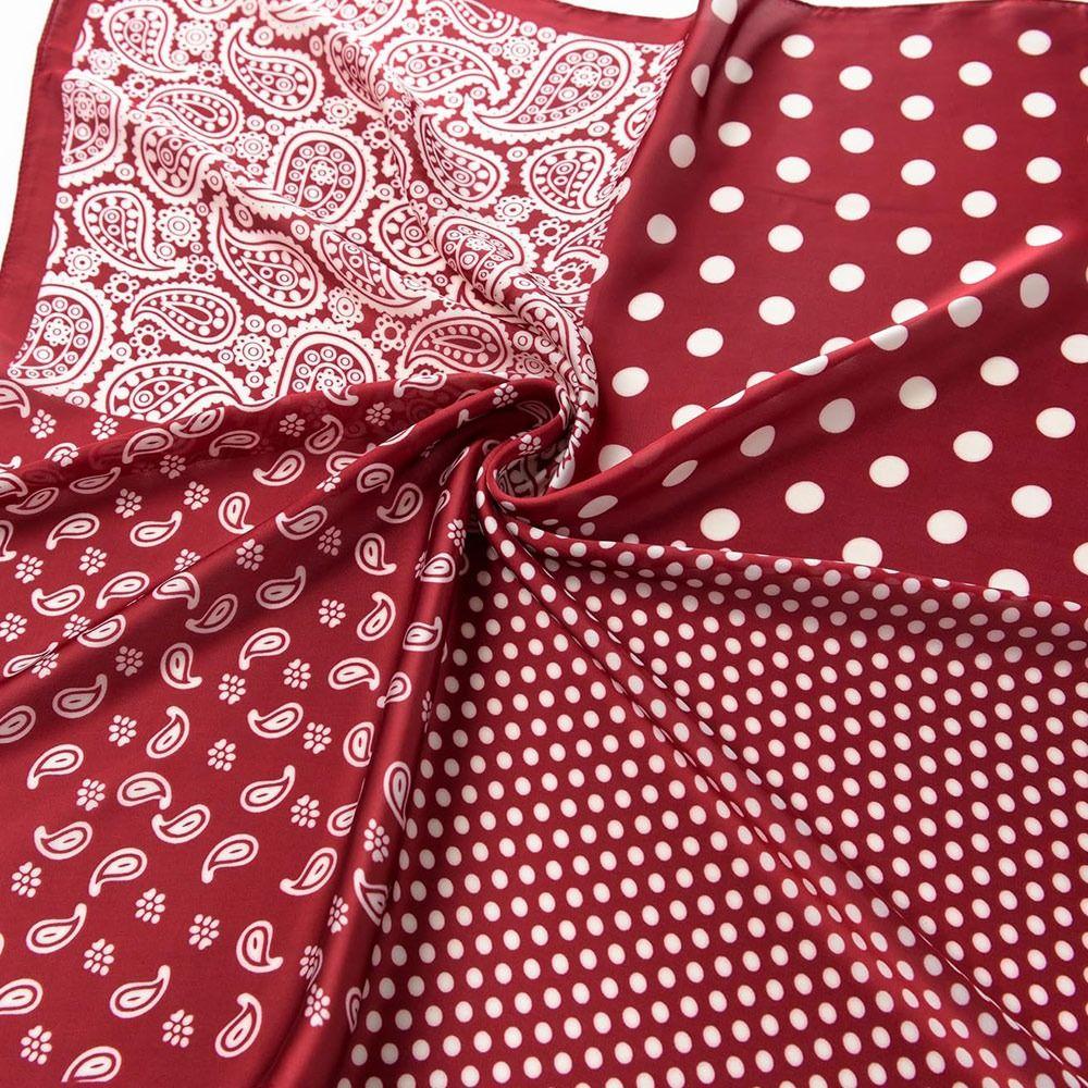 Lightweight Designer Silk Scarf Luxurious Headscarf Square Neckerchief  For Daily and Travel Use