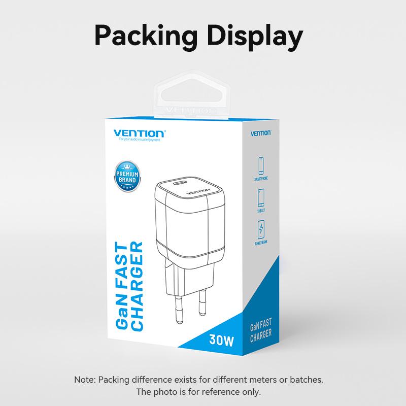 Vention 30W GaN Charger for iPhone 14 13 12 Pro Max USB Type C Charger for iPad Pro Xiaomi Huawei Samsung Fast Phone PD Charger