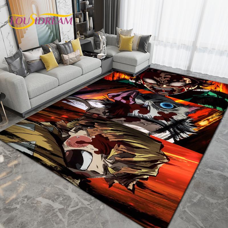 Cartoon Demon Slayer Area Rug Large,Carpet Rug for Living Room Children's Room Decoration,Kids Play Crawl Non-Slip Floor Mat