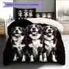 Black Bernese Mountain Dog Pattern Bedding Home Decoration Birthday Gift (1 * duvet cover + 2 * pillowcase, without core)
