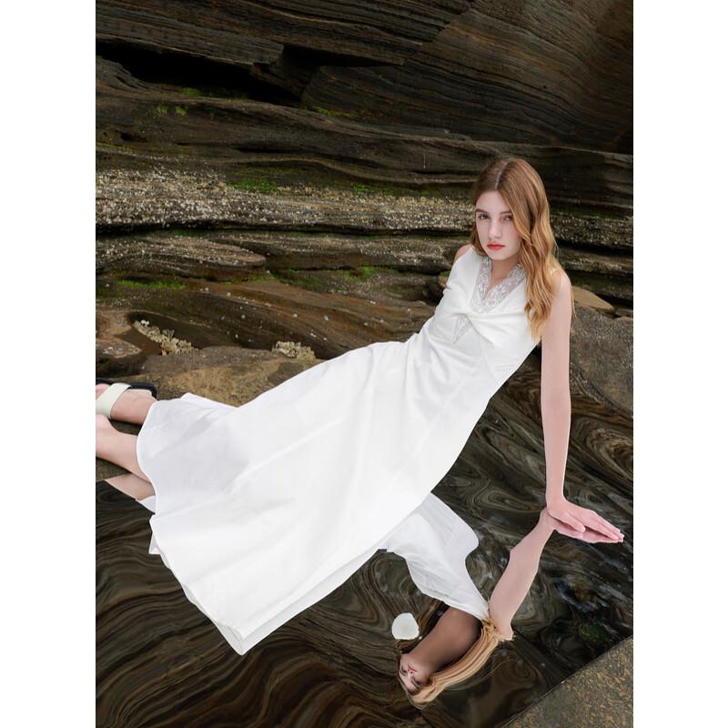 

Sancai Women s 2025 Summer Lace V-Neck Two-Piece A-Line Maxi Dress XL 170/92A