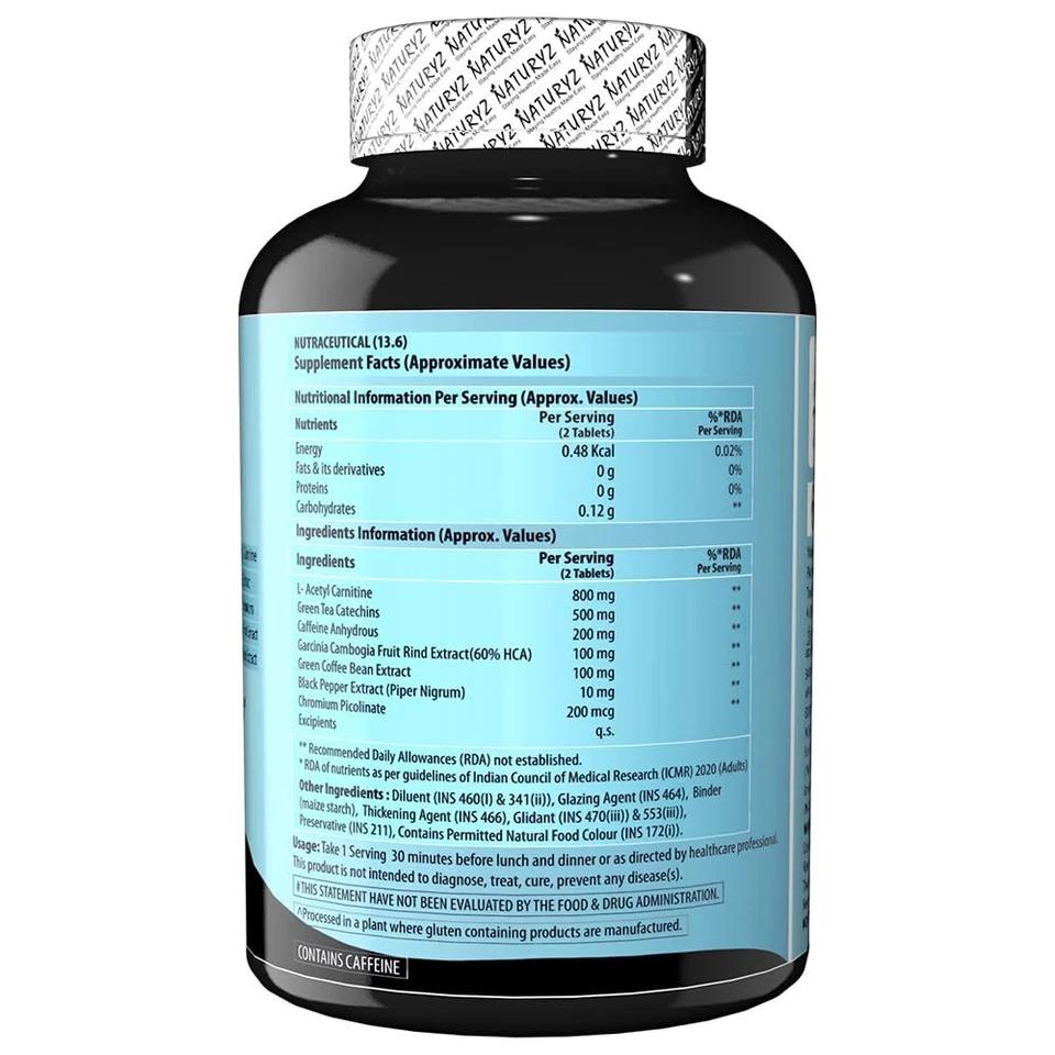 Naturyz Lean Cutz Thermogenic Fat Burner Weight loss 50 tablets for Men & Women