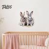 Modern Simple Style Wall Decals Cartoon Rabbit Sticker for Kids Room, Waterproof PVC Bunny Decal, Watercolor Nursery Decor Peel And Stick Art Bedroom