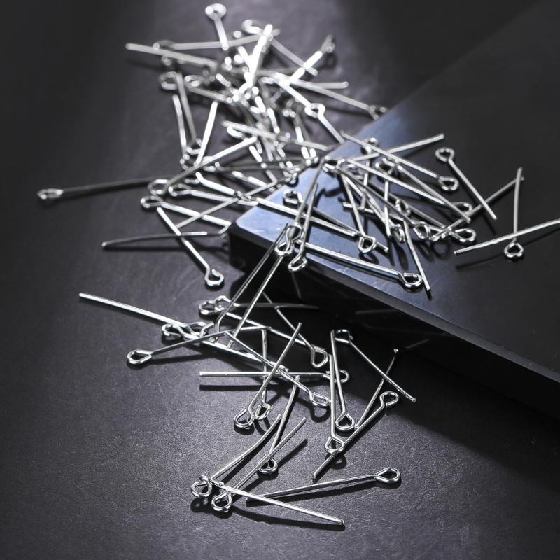 200pcs 9 Shaped Crafting Eye Head Pins For Jewelry Making High Strength Metal Components For Necklace Earrings