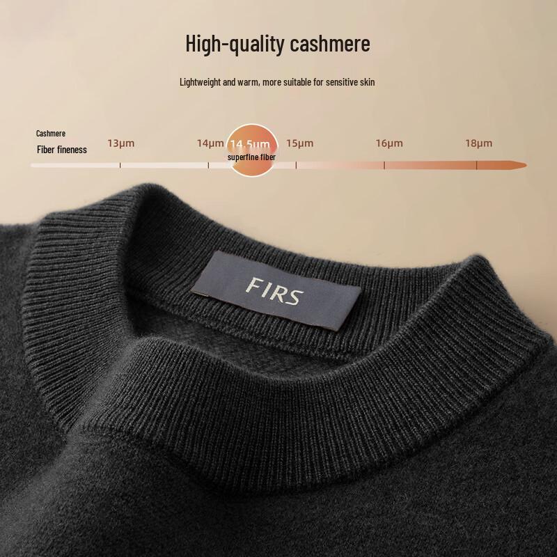 Men's Cashmere Wool Blend Round Neck Pullover Sweater