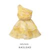 Kaslead New Women Clothes Western Style Sexy One Shoulder Waist Hollow Out Waist Hugging Floral Dress